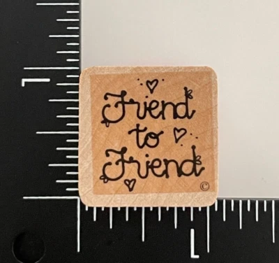 Sello de goma montado en madera CTMH Close To My Heart Mini Friend To Friend Hearts Foto 1 de 3