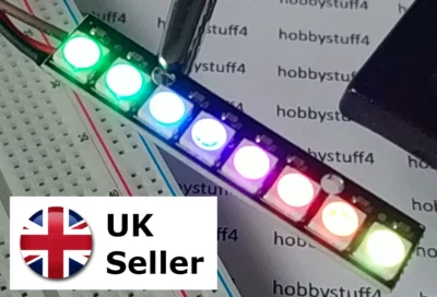 3x NeoPixel compatible RGB LED stick / strip : 8 RGB LEDs WS2812B 5050 - Image 1 of 4