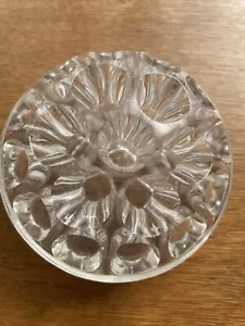 VTG 1960s BOHEMIA CZECHOSLOVAKIA GLASS LEAD CRYSTAL 19 FLOWER FROG 4.5” Diameter - Picture 1 of 8