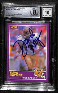 Dave Waymer 1989 Score Supplemental #3705 Signed Card Auto Grade 10 BECKETT - Picture 1 of 3