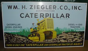 Caterpillar Rivenditore, Trattore Cingolato NUOVO ALLUMINIO METALLO INSEGNA: 10" x 18" - Foto 1 di 5
