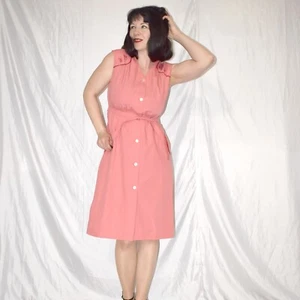 Cinturón en minivestido rosa* M (40) bata delantal vintage retro vestido de verano - Imagen 1 de 5