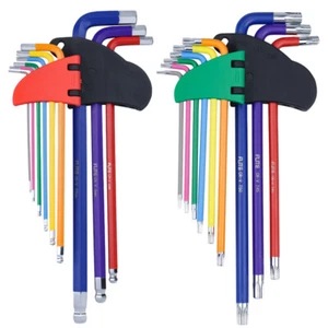 9pcs Allen Wrench Hex Key Set Tool Alan Hex Metric Torx Ball End Short Long Arm - Picture 1 of 13