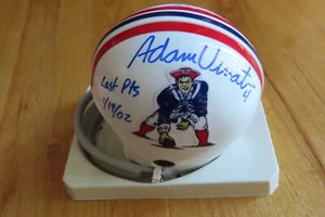 1st & Last Points GINO CAPPELLETTI & ADAM VINATIERI signed NE PATRIOTS Helmet - Picture 1 of 7
