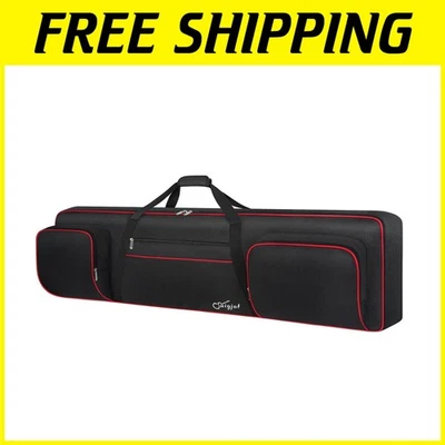 Waterproof Gig Bag for 88 Key Keyboard, Black+Red - Image 1 of 4