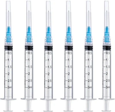 50 Pack 3ml 3cc 23 Gauge Disposable Syringe Tool, Individual Package  - Image 1 of 4