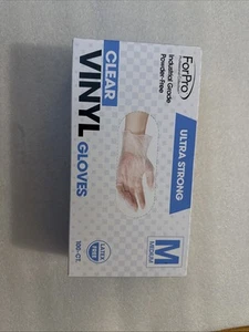 Forpro Disposable Vinyl Gloves, Clear, Industrial Grade, Powder-Free, Latex-Free - Picture 1 of 4