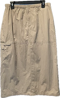 复古 Y2K Eddie Bauer 卡其色棕褐色工装长裙,尺寸 L,小号 — 第 1/4 张图片