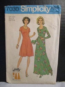 Vestido Simplicity Pattern 7030 Misses 2 Longitudes Media Talla 16 1/2 Busto 39 Corte De Colección - Imagen 1 de 11