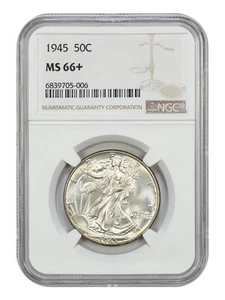 1945 50C NGC MS66+ - Walking Liberty Half Dollar - Picture 1 of 4