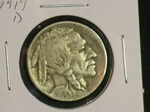 1919-D Büffelnickel - schönes Horndetail -- KOMBIVERSAND A6 - Bild 1 von 5