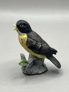 Statuina uccellino pettirosso vintage in ceramica dipinta a mano 2,5" - Foto 1 di 7