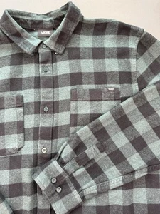 Vans Off The Wall Men’s Green Black Plaid Flannel Shirt Size XL - Picture 1 of 13