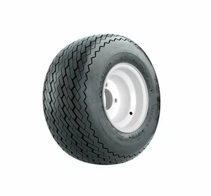 18 x 8.5-8 Street Tire on GTW 8" Centered White Steel Golf Cart Wheel - Picture 1 of 7