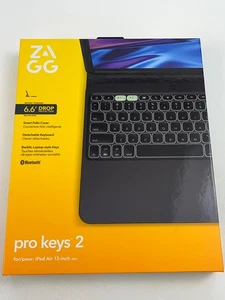 ZAGG Pro Keys 2 iPad Air 13" (M3)/ Air 13" (M2) Tastatur Hülle - Kabellos NEU - Bild 1 von 5