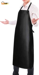 Waterproof Rubber Vinyl Apron 40 Inch Heavy Duty Chemical Work Apron Dur - Picture 1 of 12