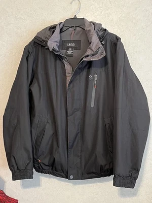 Izod PerformX Men’s Jacket - Black W/Gray Trim - Zip Pockets/Hood (hideaway) - Image 1 of 4