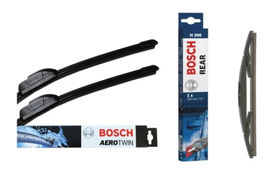Juego de escobillas limpiaparabrisas delanteras + traseras para Nissan Micra K13 2010 en adelante BOSCH AEROTWIN Foto 1 de 4