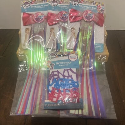 My Little Pony Friendship Is Magic festa de aniversário favor caudas de pônei e pulseiras - Imagem 1 de 4