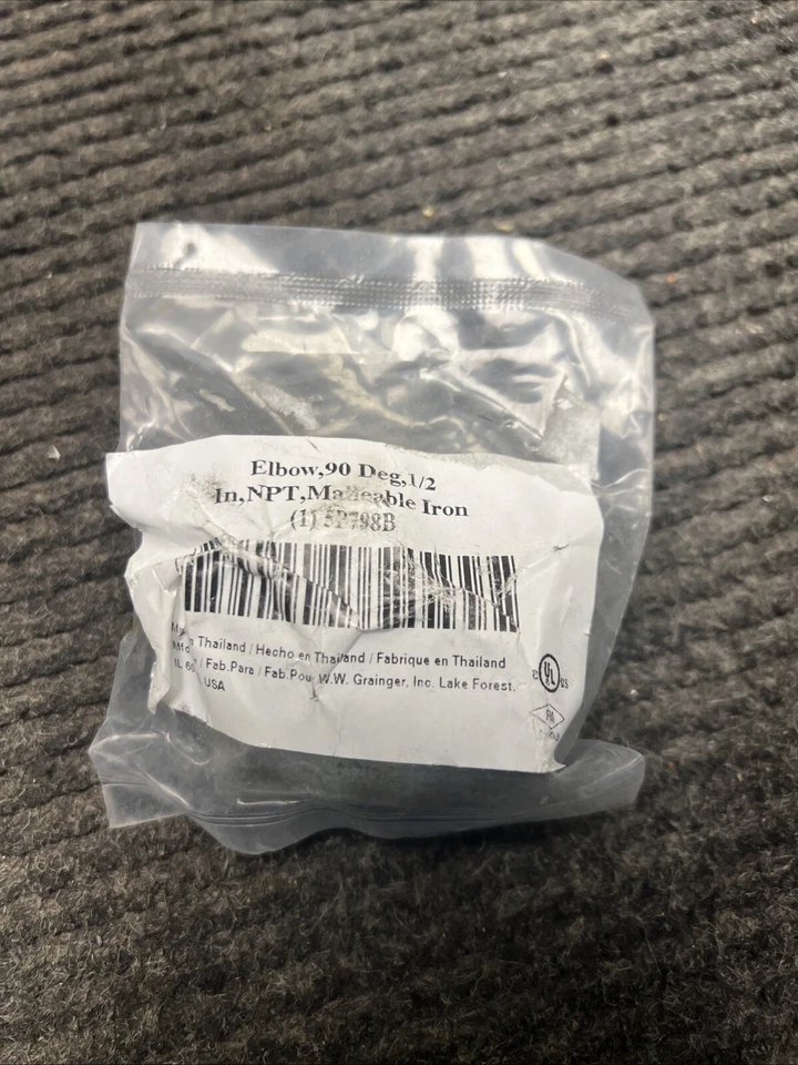 New Elbow 90-Deg Malleable Iron 1/2" 5P798B - Image 1 of 4
