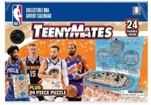 NUEVO CALENDARIO DE ADVIENTO 2024 NBA TEENYMATES 24 FIGURAS + ROMPECABEZAS DE CORTE CON SANTA! - Imagen 1 de 6