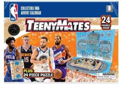 NEW 2024 NBA TEENYMATES ADVENT CALENDAR 24 FIGURES + COURT PUZZLE WITH SANTA! - Image 1 of 4