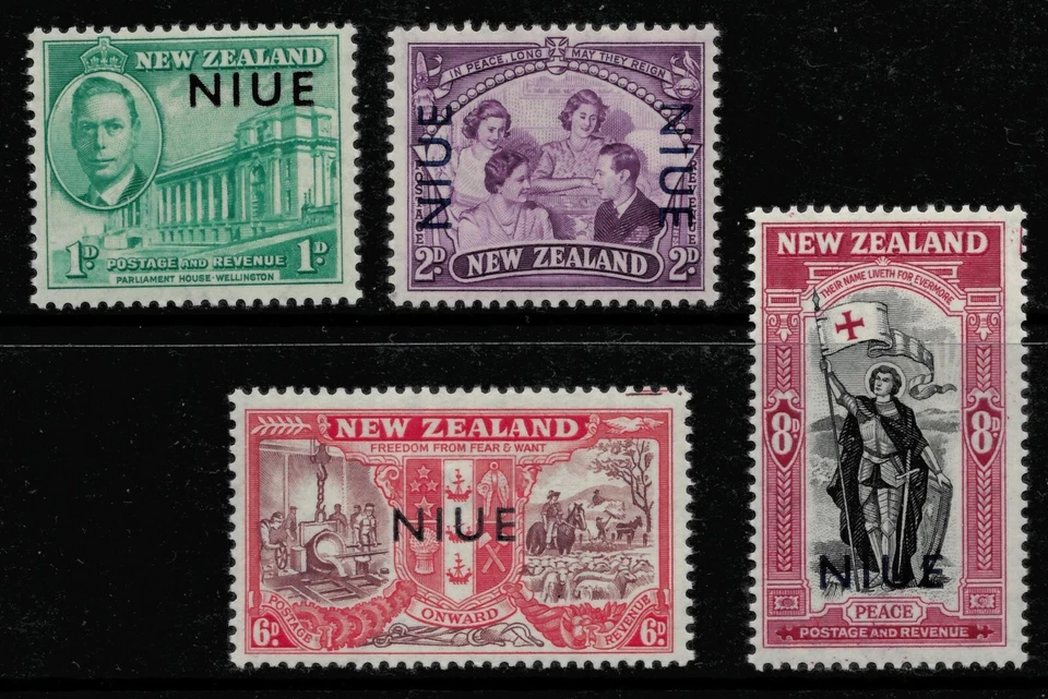 SELLOS DE VICTORIA DEL REY GEORGE VI. NIUE SG98-101. MONTADO COMO NUEVO. Foto 1 de 1