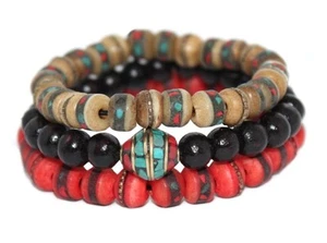 Tibetan prayer beads healing bracelet Adjustable wrist mala yoga bracelet E2 - Picture 1 of 2