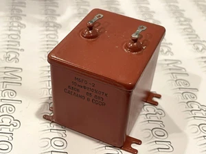 1x 10uF 630V  MBGO-2  МБГО-2 USSR Military Paper in OIL PIO Audio Capacitors NOS - Picture 1 of 5