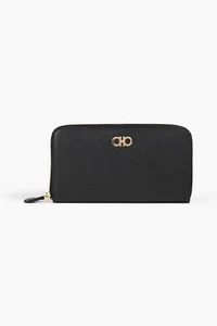 FERRAGAMO Gancini Textured Pebbled Leather Zip Around Wallet $825 NWT - Picture 1 of 4