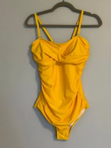 SMISMIVO DAMEN EINTEILER BADEANZUG. GR: L GELB VERSTELLBARE SPAGHETTITRÄGER - Bild 1 von 3