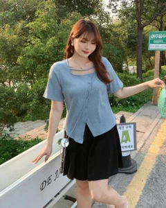Blouses for Women Elegant Large XL 2X Size 12-20 Stretch Cotton Short Sleeve New - Picture 1 of 24