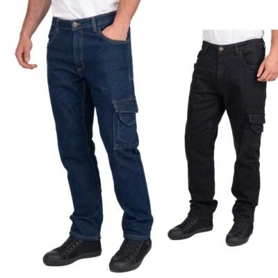 Lee Cooper Denim Jeans Mens Workwear Stretch Multi Pocket Work Straight Leg Jean - Image 1 of 4