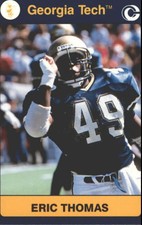 1991 Georgia Tech Collegiate Collection Multi-Sport Card #105 Eric Thomas