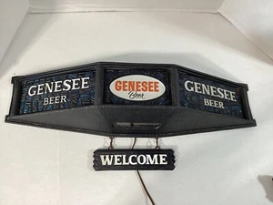 Genesee Bier 3 Tafeln Buntglas Bierlicht/Embosograph Chicago (Kunststoff) - Bild 1 von 4