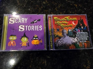 Spooky Tunes & Scary Songs + Scary Stories CD Lot Set of 2 Kids Halloween Music - Picture 1 of 4