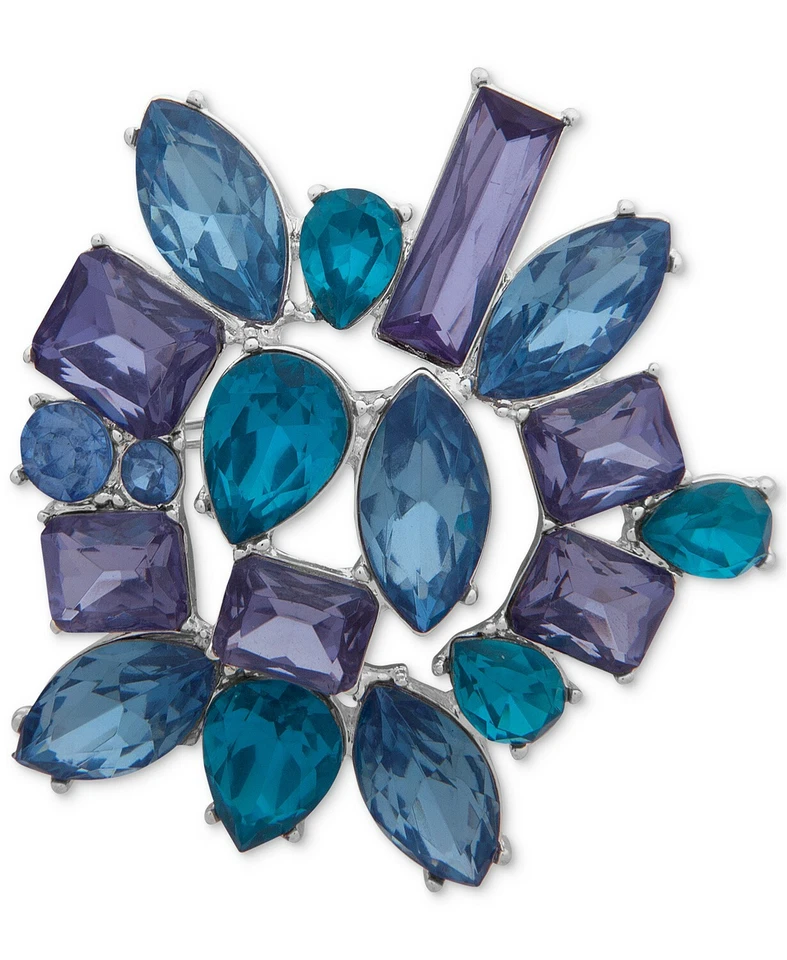 Broche para mujer Anne Klein con racimo de piedra tono plateado - precio de venta sugerido por el fabricante $28 Foto 1 de 1