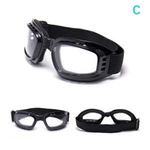 Motorcycle Motorbike Aviator Goggles Glasses Outdoor Black - Picture 1 of 3