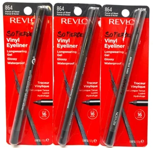 (3) Revlon So Fierce! Vinyl Eyeliner Sealed 0.042 oz Each 864 - Force Of Steel - Picture 1 of 3