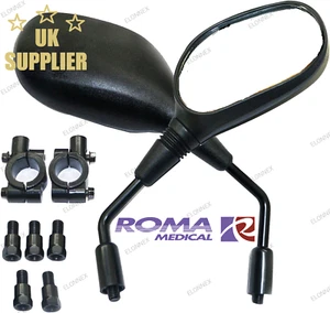 ROMA MOBILITY SCOOTER MIRRORS PAIR. FOR DELTA SHAPE HANDLEBARS - Picture 1 of 1