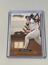 2001 Donruss Studio Leather And Lumber Edgar Martinez Bat Relic 
