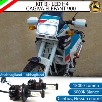 KIT LED H4 6000K CAGIVA ELEFANT 900 18000 LUMEN CANBUS LUCE BIANCA NO AVARIA - Immagine 1 di 4