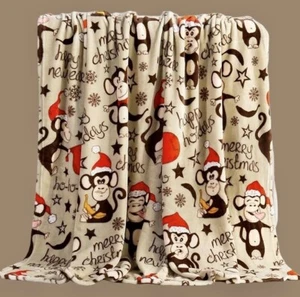 Weihnachtsmütze Affen 50x60 Polyester Fleece Nikolausmütze - Bild 1 von 2