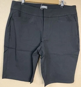 Martha Stewart Regular Stretch Twill Bermuda Shorts, Black, Size 16P W/ Pockets - Picture 1 of 11