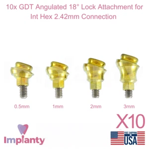 10x Accesorio de bloqueo dental angulado 18° titanio conexión hexagonal interna de 2,42 mm - Imagen 1 de 5