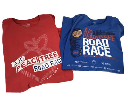 2016 AJC Peachtree Road Race Runner T Shirt + Volunteer T-shirt -Mizuno  Large - Image 1 of 4