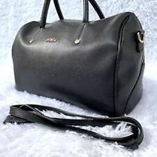 FURLA: Alyssa 2-Way Shoulder Mini Boston Bag in Black Leather
