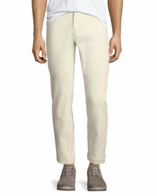 Michael Kors Mens Ecru Classic Fit Parker Selvedge Jeans Cotton Ivory 33 - Image 1 of 3