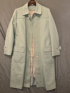 Women's Coat VTG Forecaster of Boston Green Trench Coat Jacket Size 11/12 - Picture 1 of 7