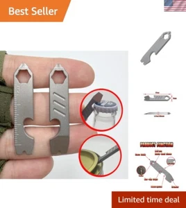 Multifunktionale TC4 Mini Brecheisen Flaschenöffner Skala Sechskantschlüssel ... - Bild 1 von 8